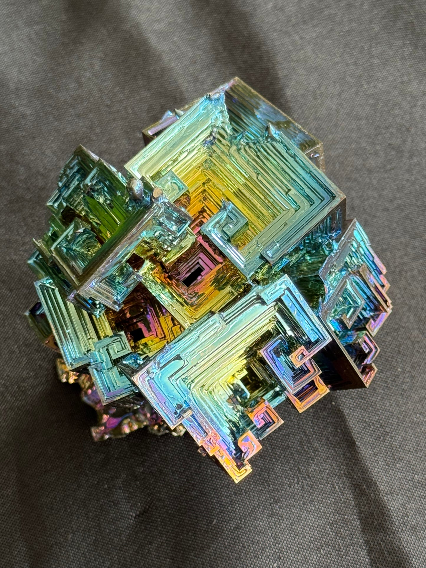 Bismuth crystal cluster 128