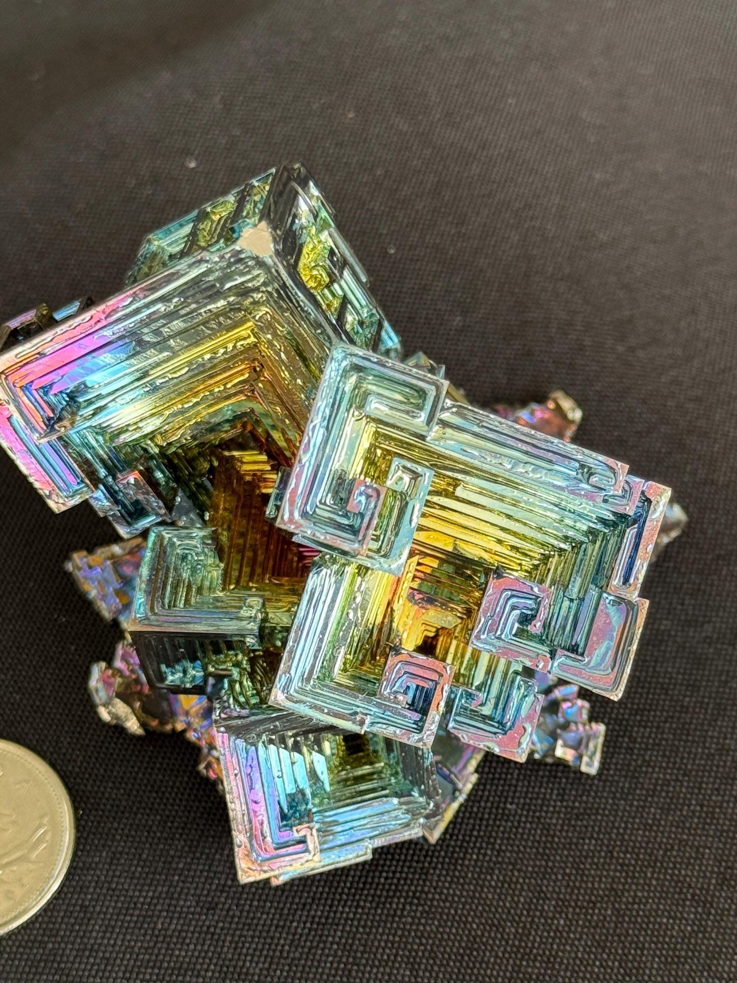 Bismuth crystal cluster 115