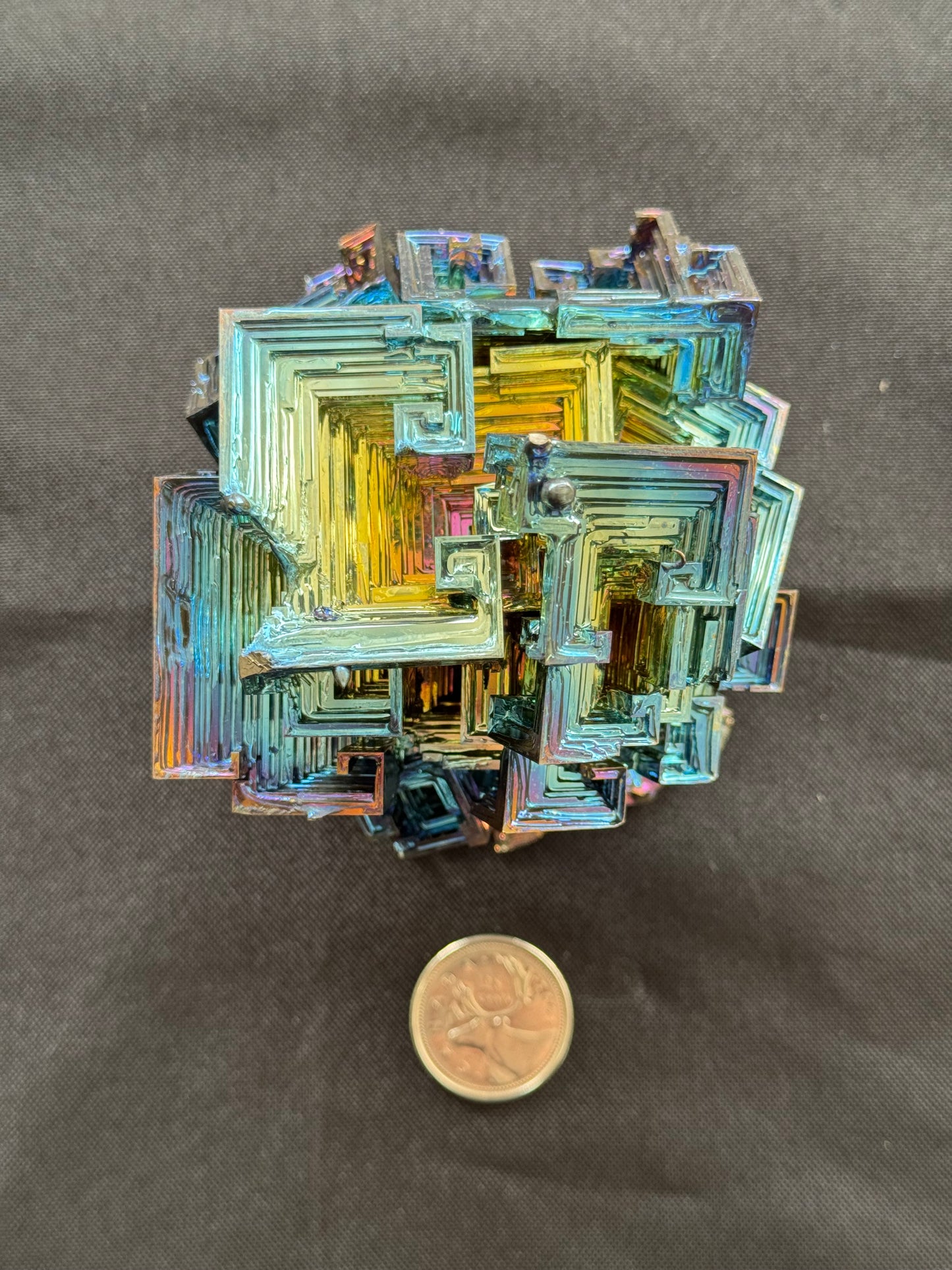 Bismuth crystal cluster 128