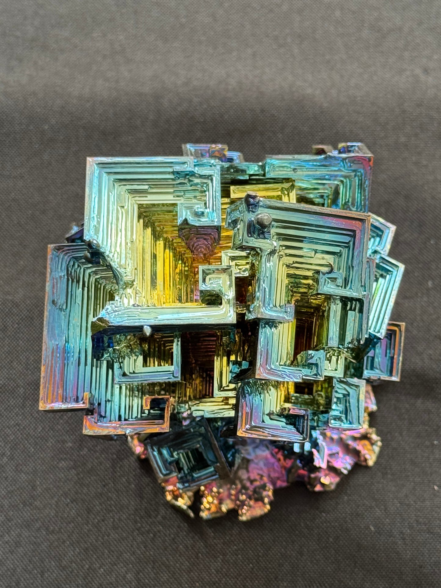 Bismuth crystal cluster 128