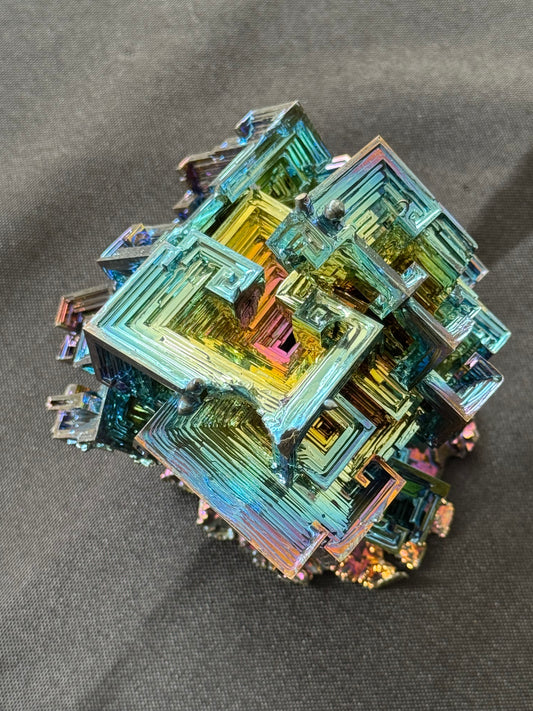 Bismuth crystal cluster 128