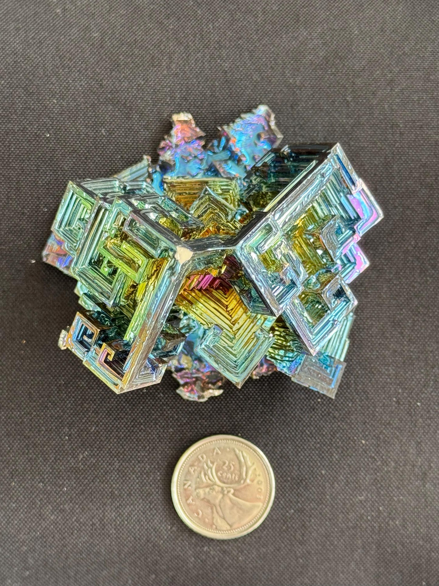 Bismuth crystal cluster 115